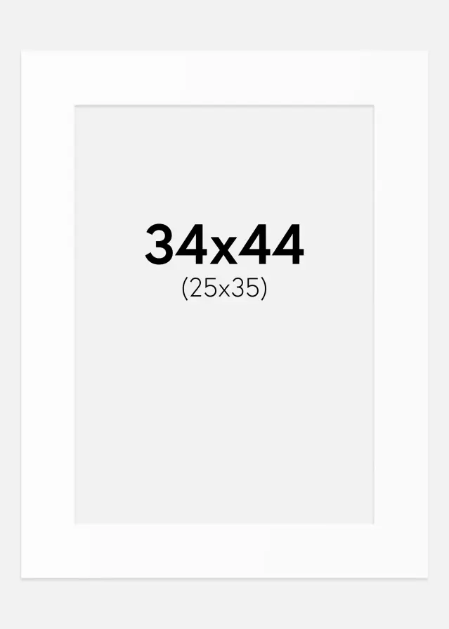Passe-partout Blanc Standard (noyau blanc) 34x44 cm (25x35)