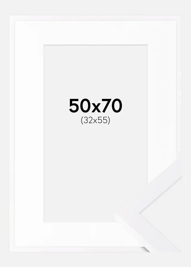 Cadre Selection Blanc 50x70 cm - Passe-partout Blanc 33x56 cm