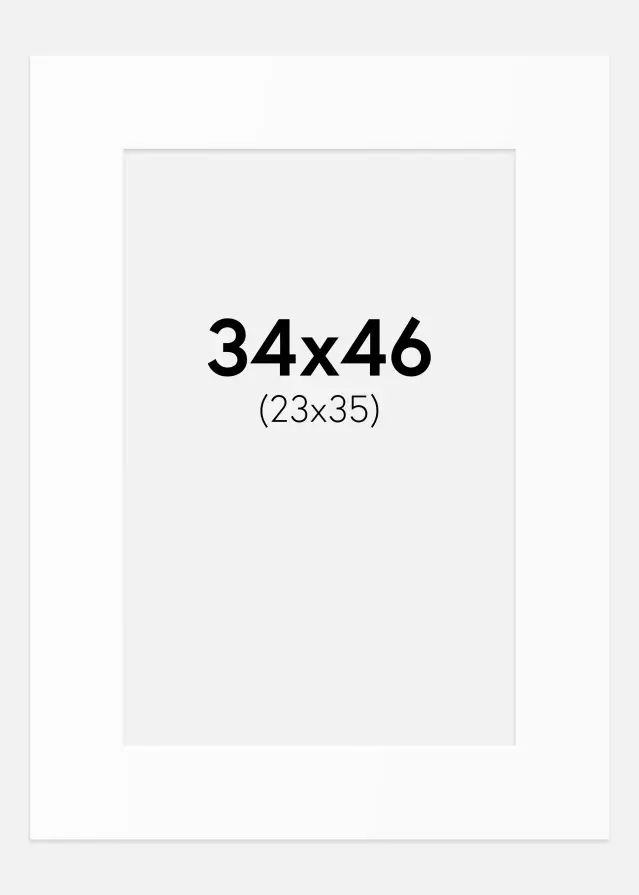 Passe-partout Blanc Standard (noyau blanc) 34x46 cm (23x35)