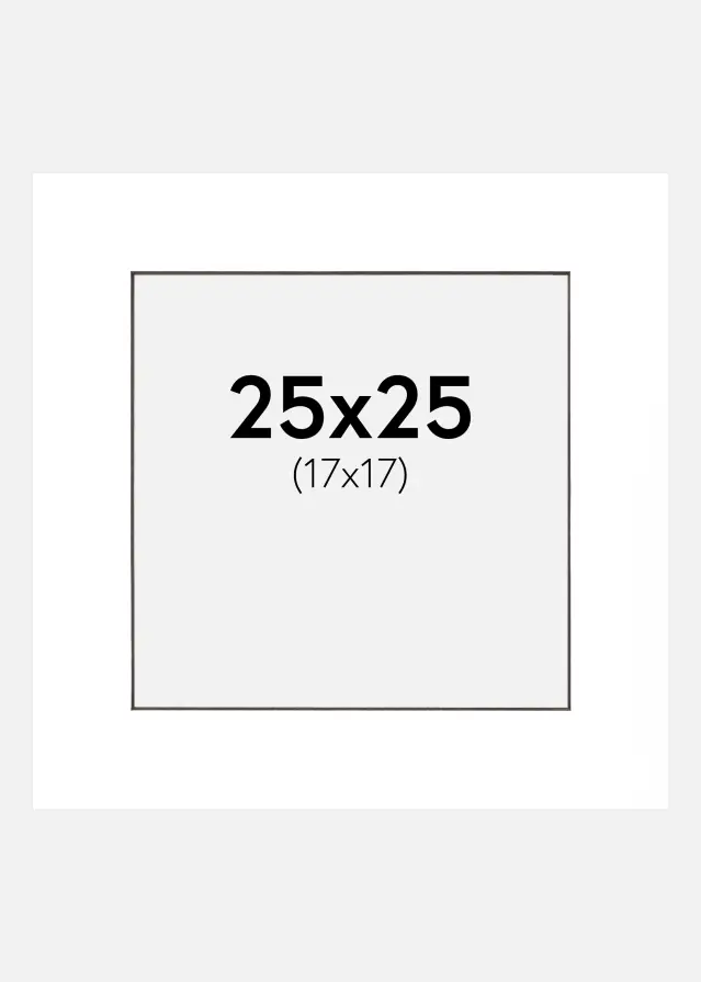 Passe-partout Blanc (noyau noir) 25x25 cm (17x17 cm)