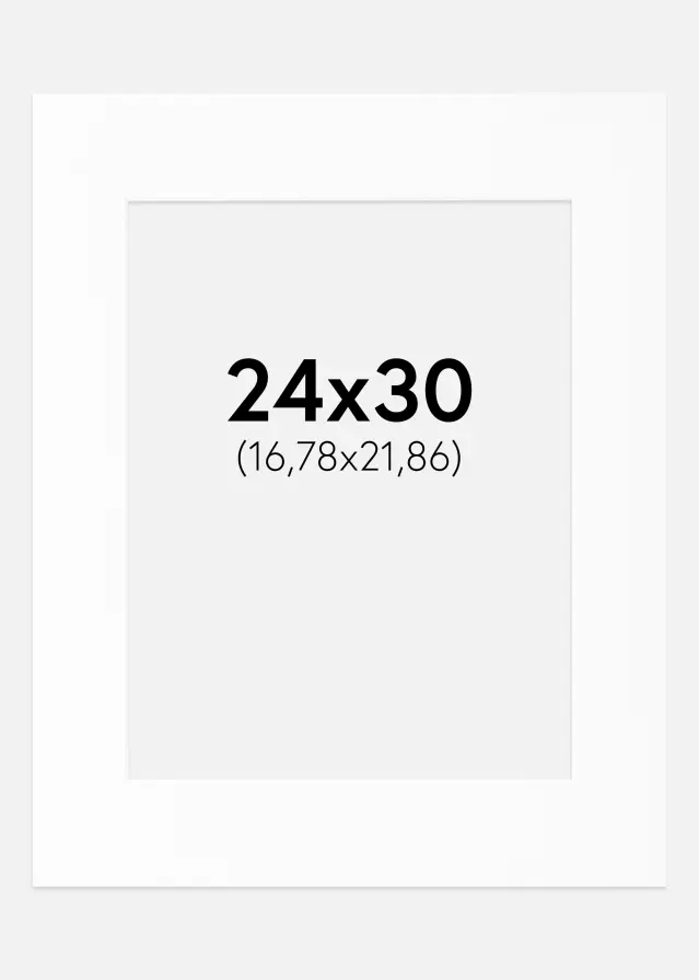 Passe-partout Blanc Standard (noyau blanc) 24x30 cm (16,78x21,86)
