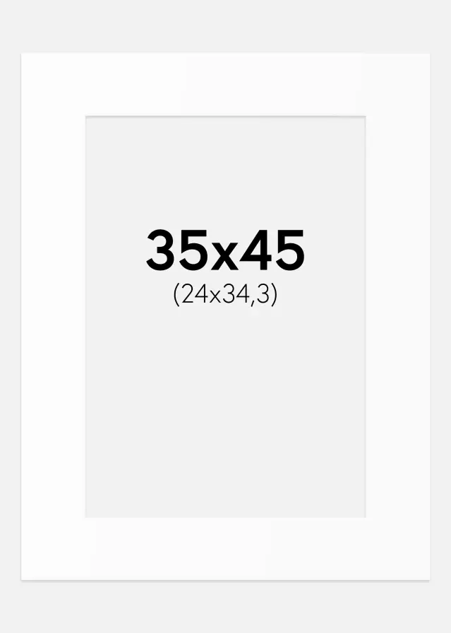 Passe-partout Blanc Standard (noyau blanc) 35x45 cm (24x34,3)
