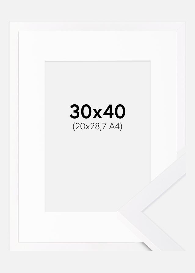Cadre Selection Blanc 30x40 cm - Passe-partout Blanc 21x29,7 cm (A4)