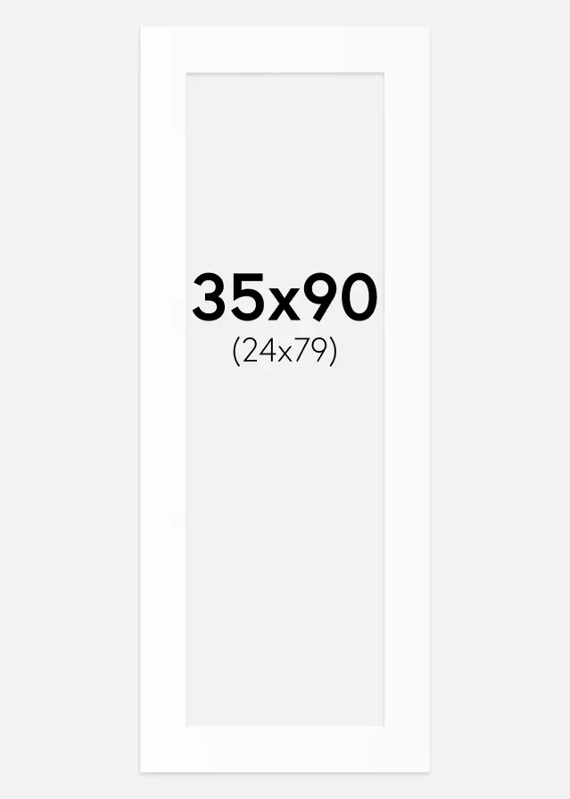 Passe-partout Blanc Standard (noyau blanc) 35x90 cm (24x79)