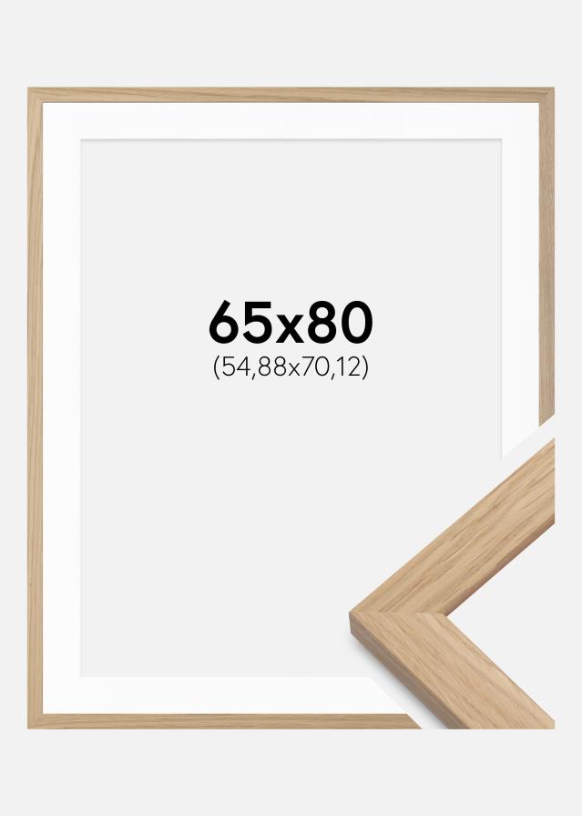 Cadre Oak Wood 65x80 cm - Passe-partout Blanc 22x28 inches