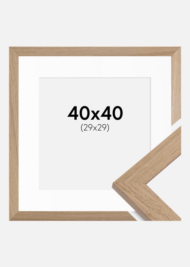Cadre Trendline Chêne 40x40 cm - Passe-partout Blanc 30x30 cm