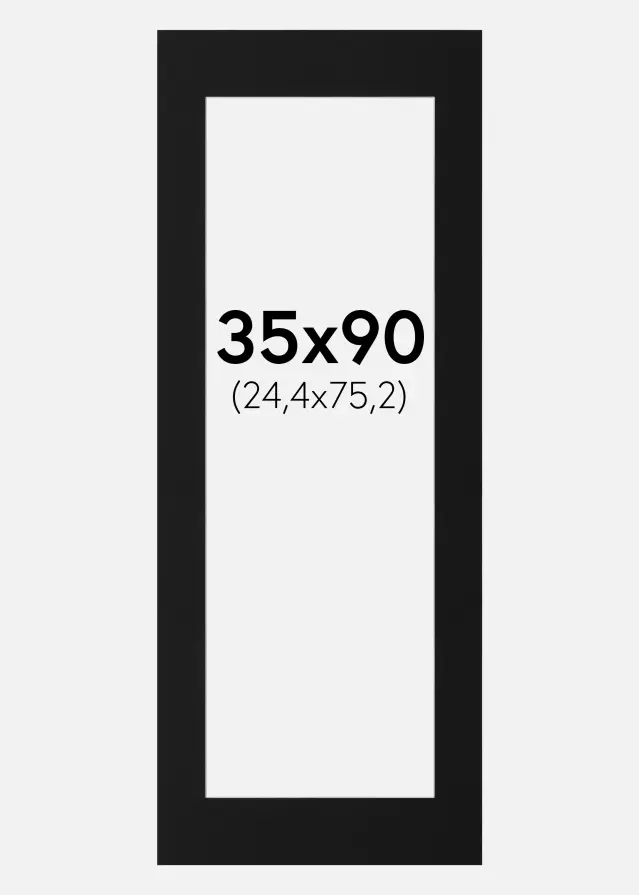 Passe-partout Noir Standard (noyau blanc) 35x90 cm (24,4x75,2)