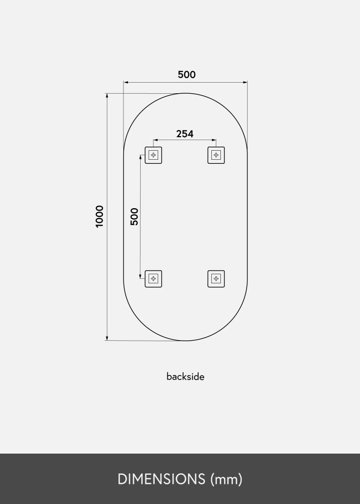 KAILA Miroir Oval Rose Gold 50x100 cm