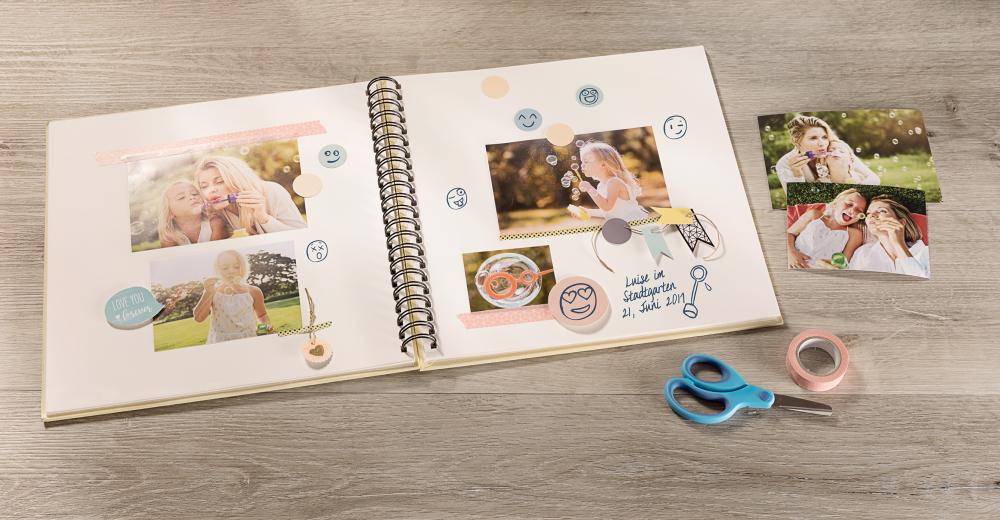 Fun Album spirale Bleu océan - 30x30 cm (50 pages blanches / 25 feuilles)