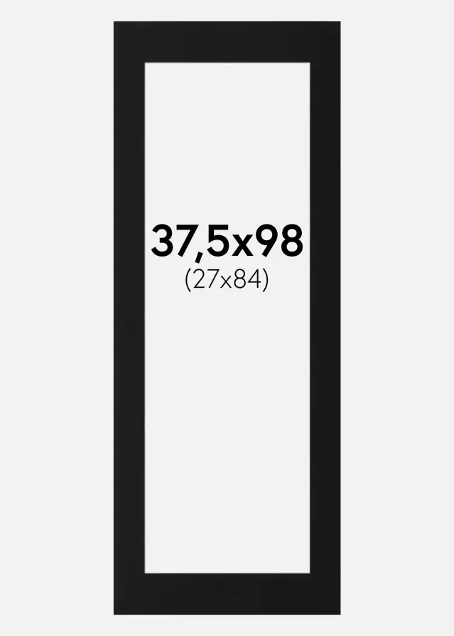 Passe-partout Noir Standard (noyau blanc) 37,5x98 cm (27x84)