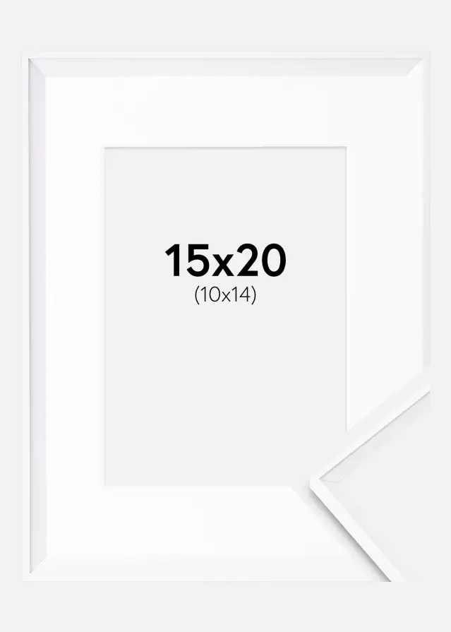 Cadre Desire Blanc 15x20 cm - Passe-partout Blanc 11x15 cm