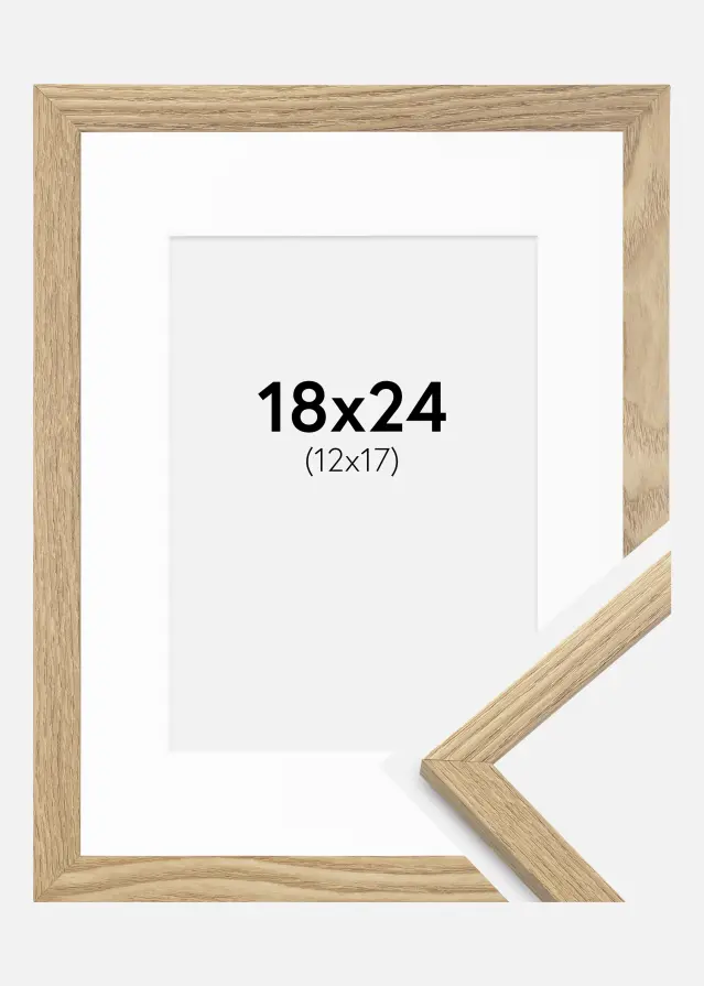Cadre Trendy Chêne 18x24 cm - Passe-partout Blanc 13x18 cm