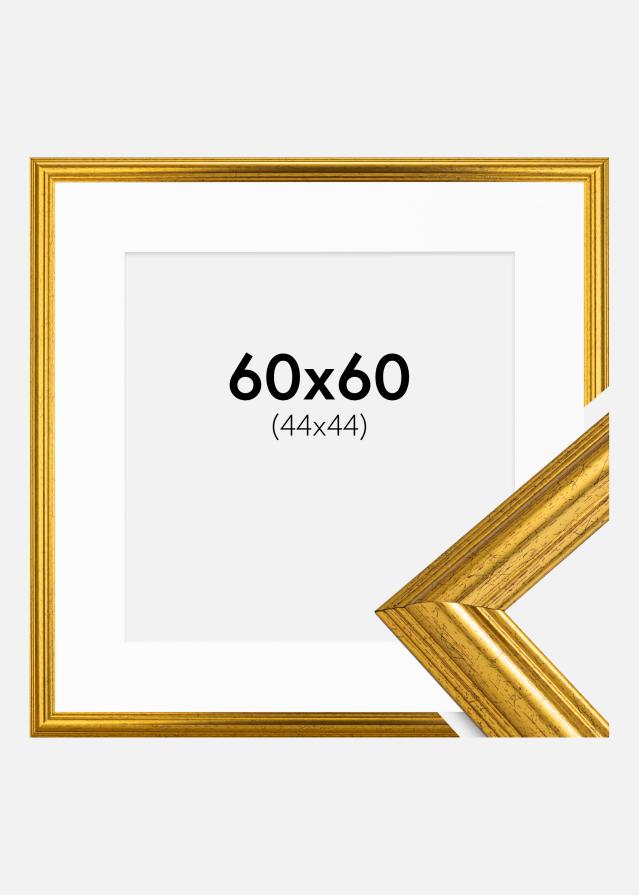 Cadre Västkusten Or 60x60 cm - Passe-partout Blanc 45x45 cm