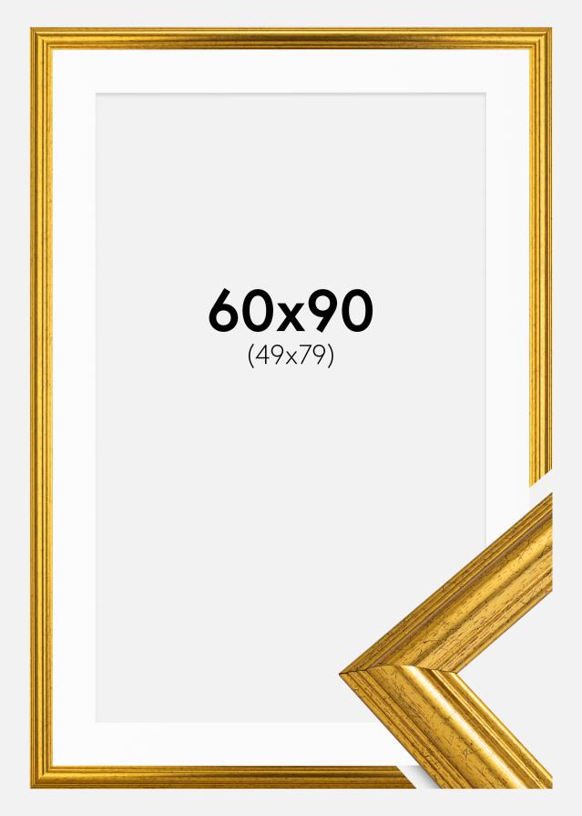 Cadre Västkusten Or 60x90 cm - Passe-partout Blanc 50x80 cm