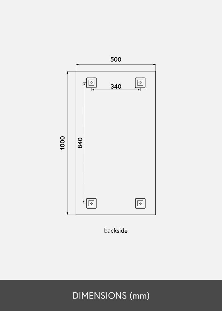 KAILA Miroir Sharp 50x100 cm