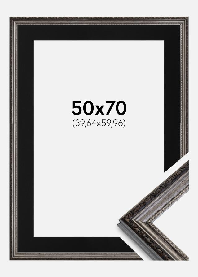 Cadre Abisko Argent 50x70 cm - Passe-partout Noir 16x24 pouces