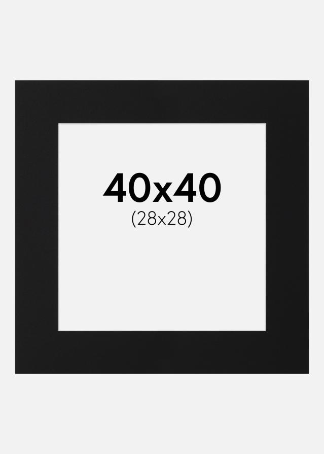 Passe-partout Noir Standard (noyau blanc) 40x40 cm (28x28)