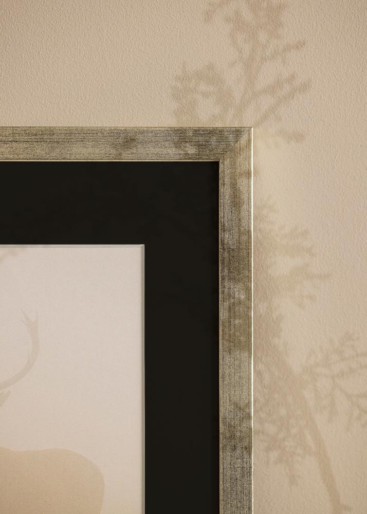Cadre Stilren Argent 18x24 cm - Passe-partout Noir 13x18 cm