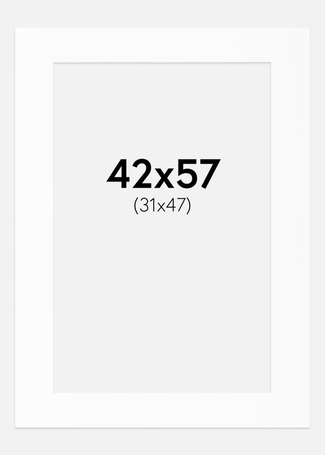 Passe-partout Blanc Standard (noyau blanc) 42x57 cm (31x47)