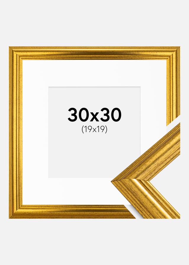 Cadre Västkusten Or 30x30 cm - Passe-partout Blanc 20x20 cm