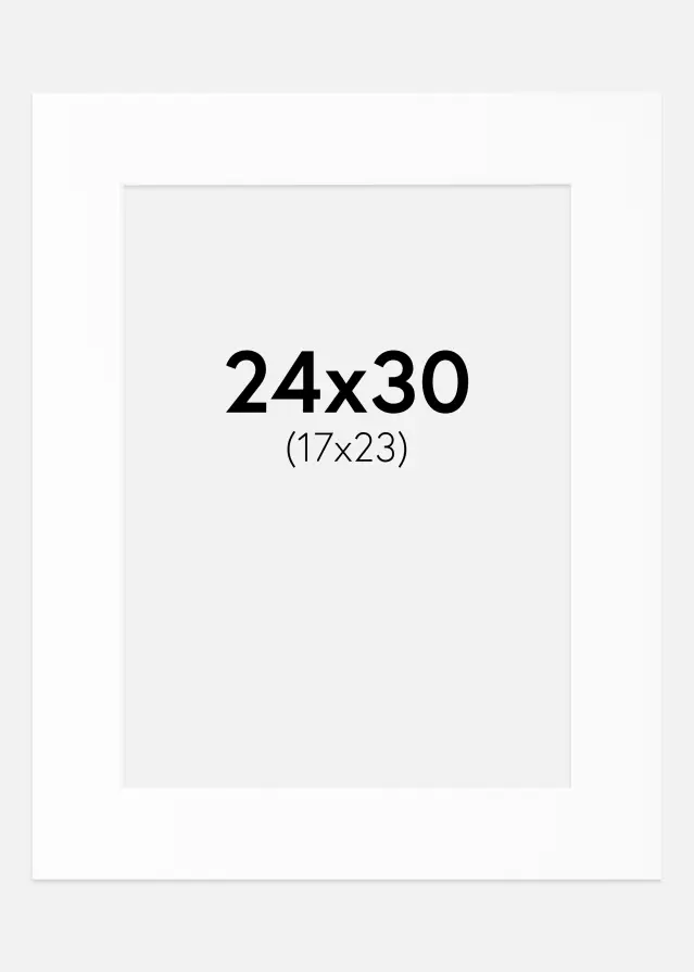 Passe-partout Blanc Standard (noyau blanc) 24x30 cm (17x23)