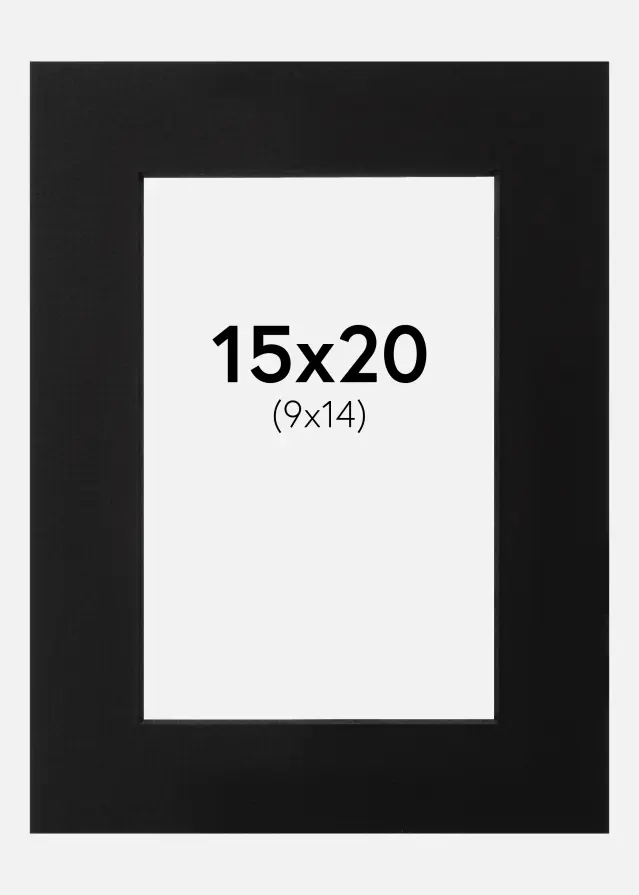 Passe-partout Noir (noyau noir) 15x20 cm (9x14)
