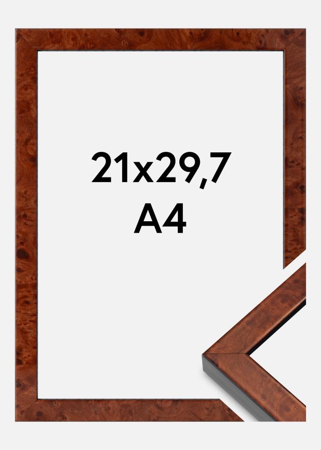 Cadre Hermes Verre acrylique Burr Walnut 21x29,7 cm (A4)