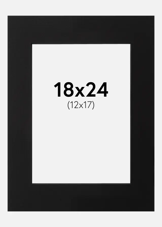 Passe-partout Noir (noyau noir) 18x24 cm (12x17)