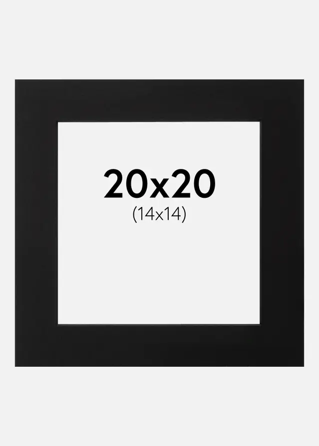 Passe-partout Noir (noyau noir) 20x20 cm (14x14)