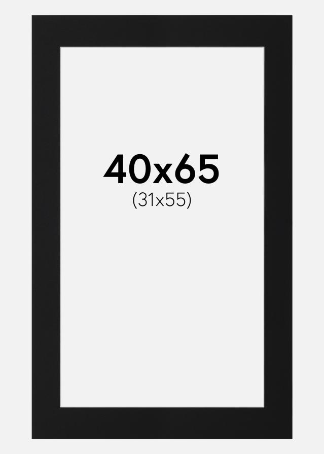 Passe-partout Noir Standard (noyau blanc) 40x65 cm (31x55)