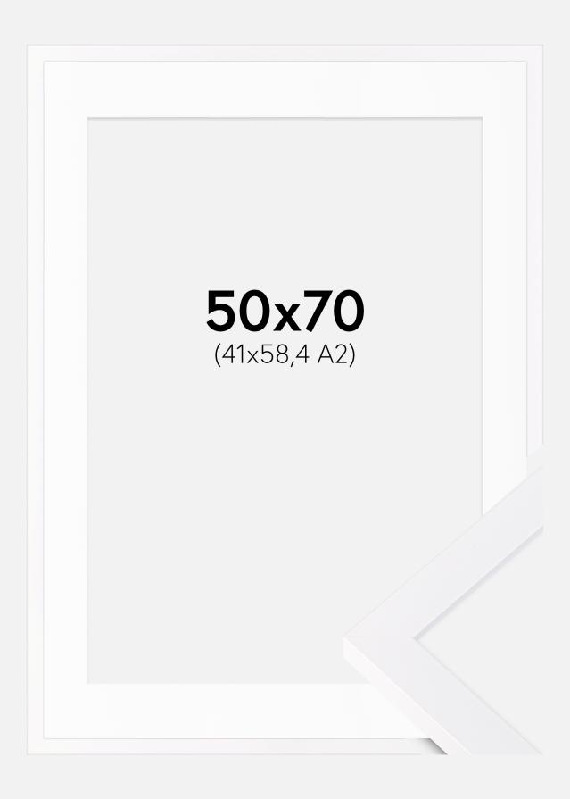 Cadre Selection Blanc 50x70 cm - Passe-partout Blanc 42x59,4 cm (A2)
