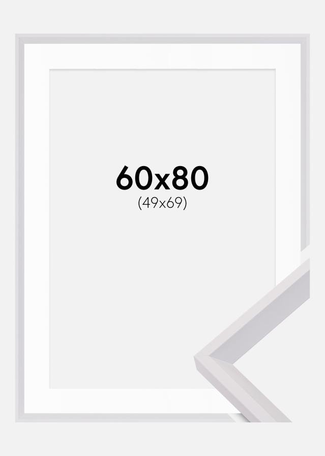 Cadre Globe Blanc 60x80 cm - Passe-partout Blanc 50x70 cm