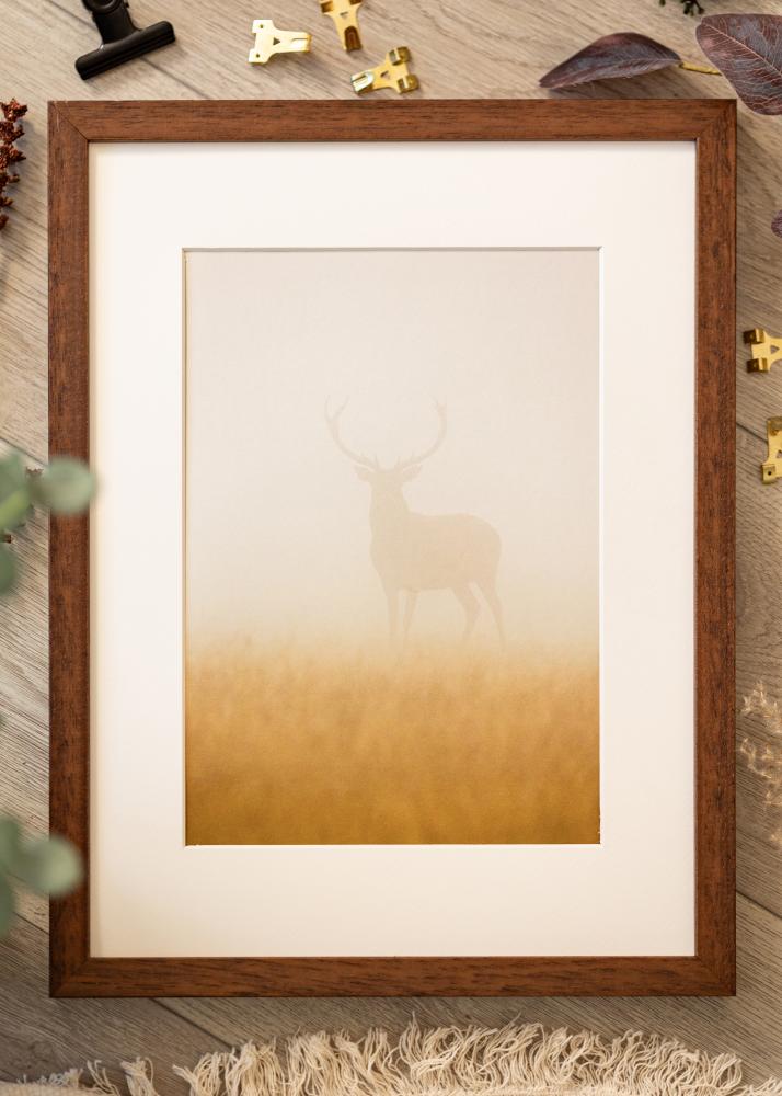 Cadre Hermes Teak 60x90 cm - Passe-partout Blanc 50x75 cm