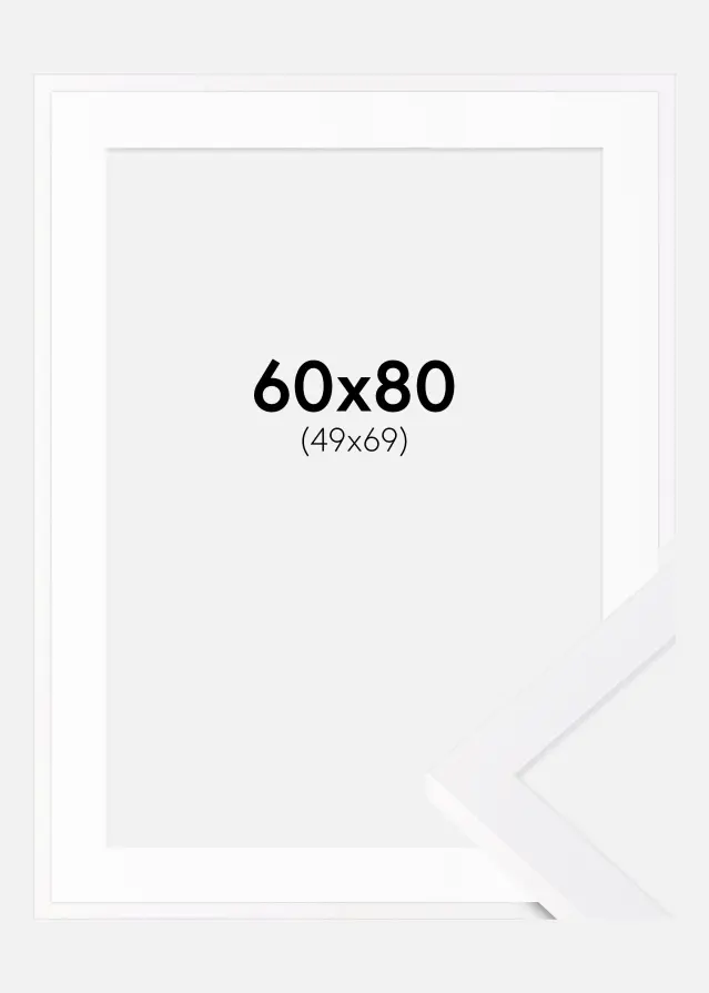 Cadre Selection Blanc 60x80 cm - Passe-partout Blanc 50x70 cm