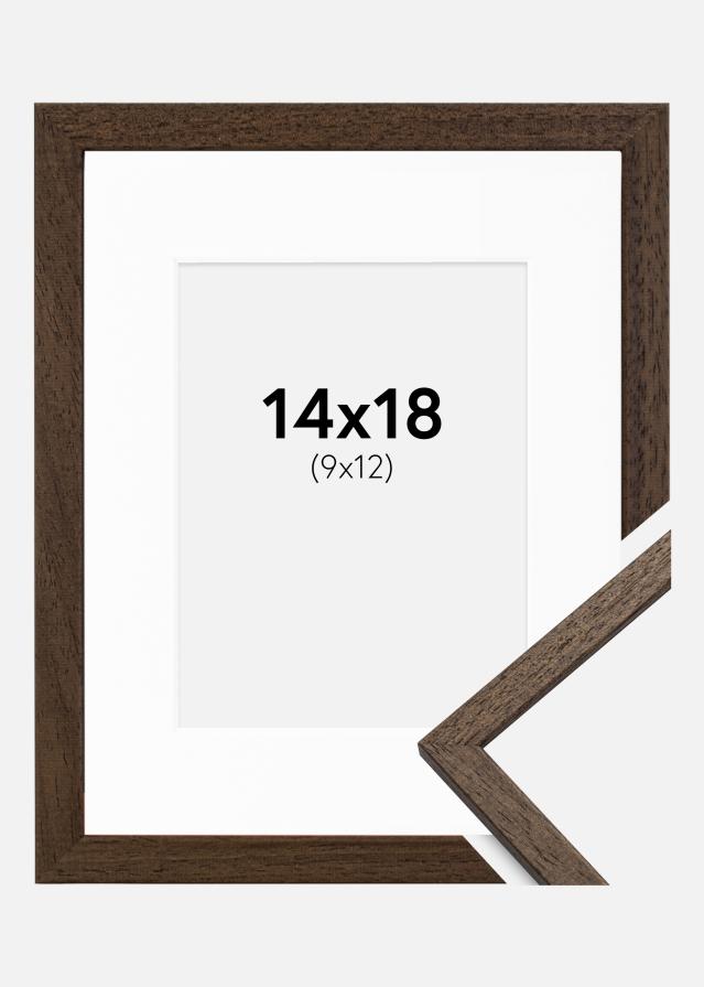 Cadre Edsbyn Noyer 14x18 cm - Passe-partout Blanc 10x13 cm