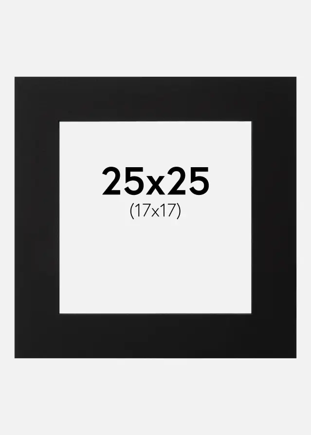Passe-partout Noir (noyau noir) 25x25 cm (17x17)