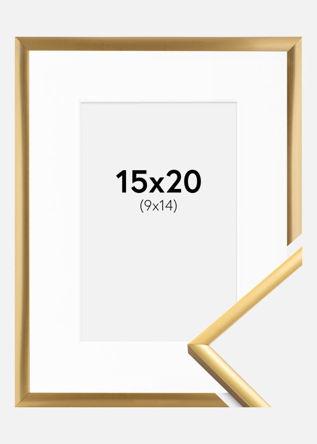 Cadre New Lifestyle Shiny Gold 15x20 cm - Passe-partout Blanc 10x15 cm