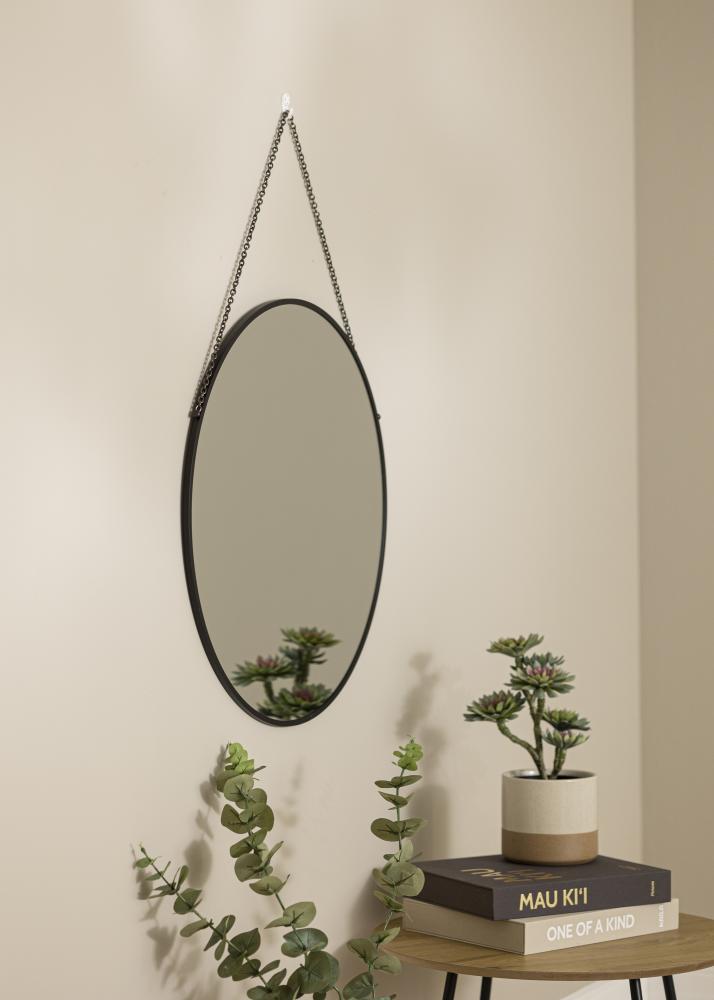 Miroir rond Modern Noir 61 cm Ø