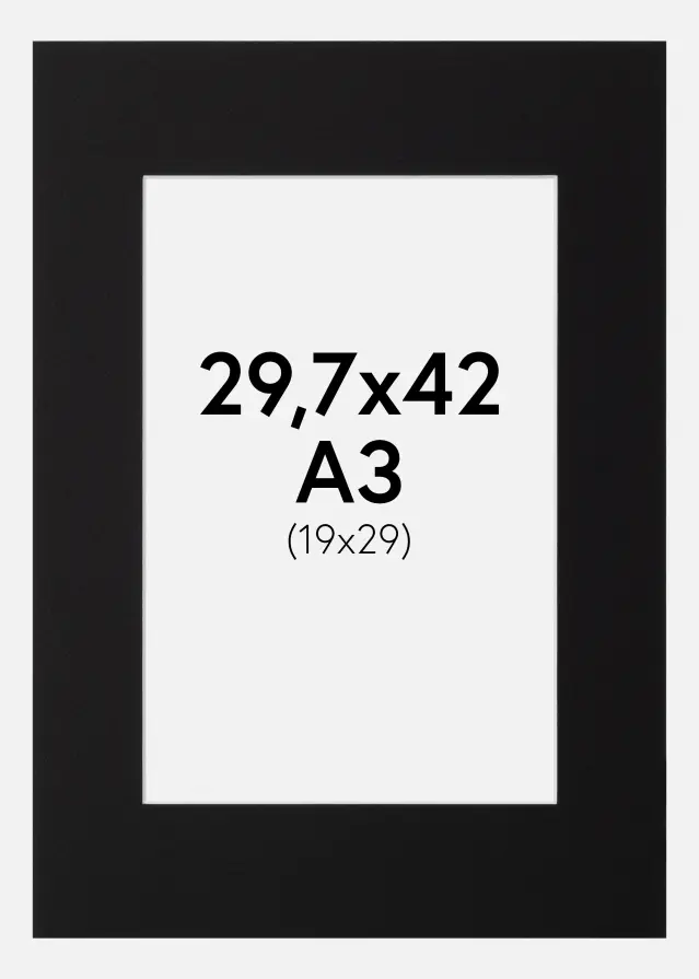 Passe-partout Canson Noir (noyau blanc) 29,7x42 cm (19x29)