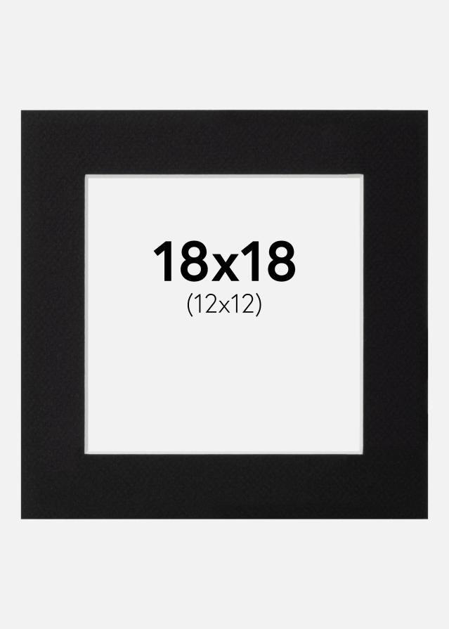 Passe-partout Canson Noir (noyau blanc) 18x18 cm (12x12)
