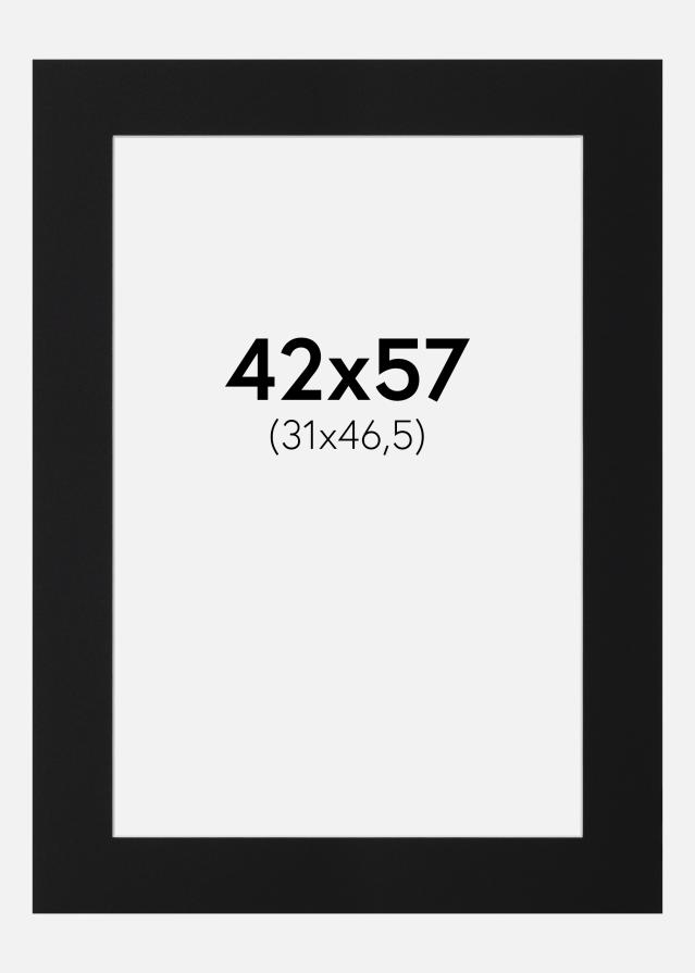 Passe-partout Noir Standard (noyau blanc) 42x57 cm (31x46,5)