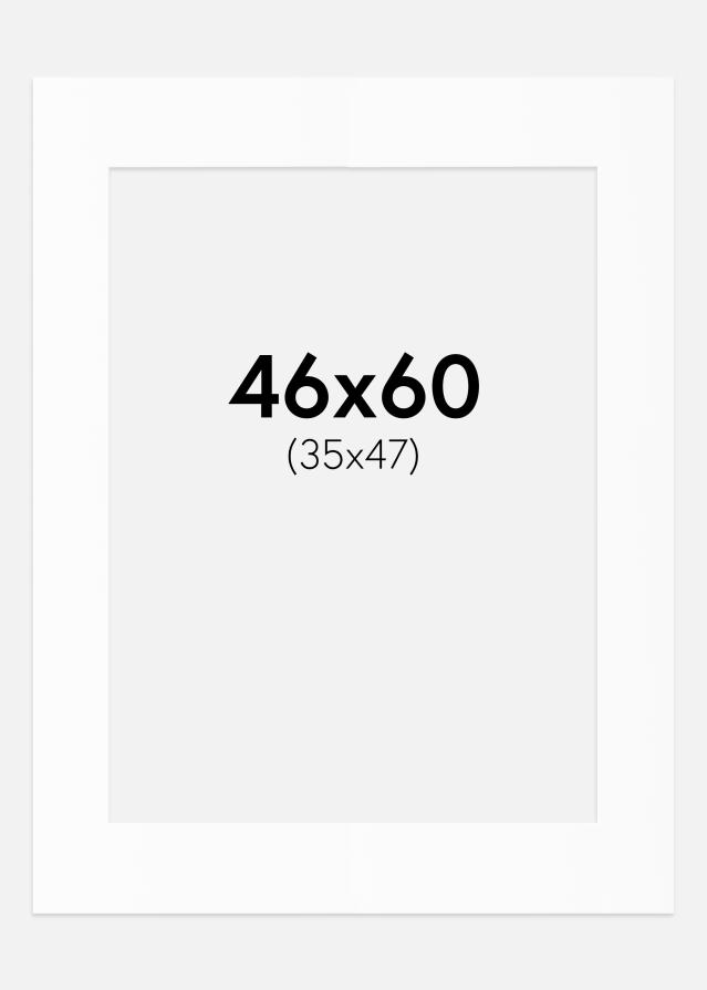 Passe-partout Blanc Standard (noyau blanc) 46x60 cm (35x47)