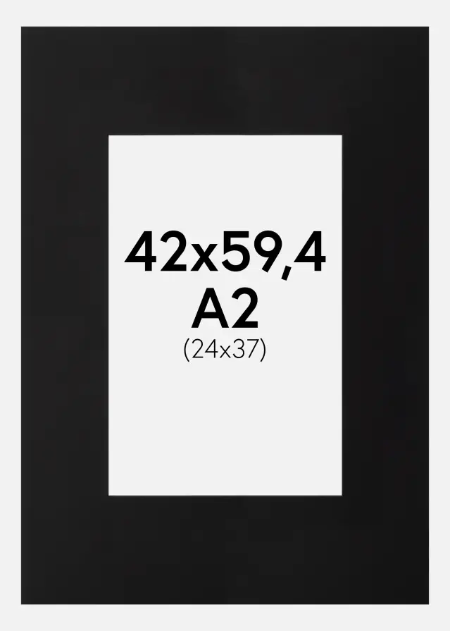 Passe-partout Noir (noyau noir) 42x59 cm (24x37)