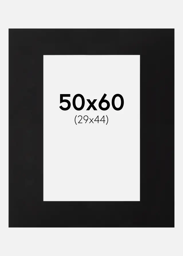 Passe-partout Noir (noyau noir) 50x60 cm (29x44)