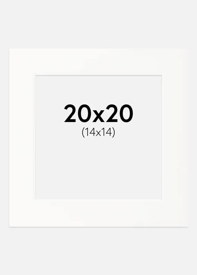 Passe-partout Offwhite (noyau blanc) 20x20 cm (14x14)