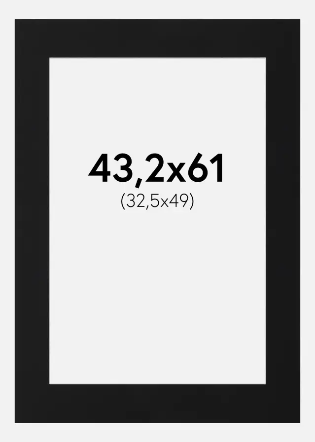 Passe-partout Noir Standard (noyau blanc) 43,2x61 cm (32,5x49)