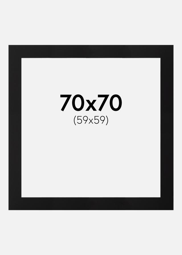 Passe-partout Noir (noyau noir) 70x70 cm (59x59)