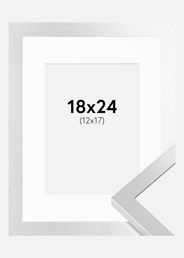 Cadre Selection Argent 18x24 cm - Passe-partout Blanc 13x18 cm