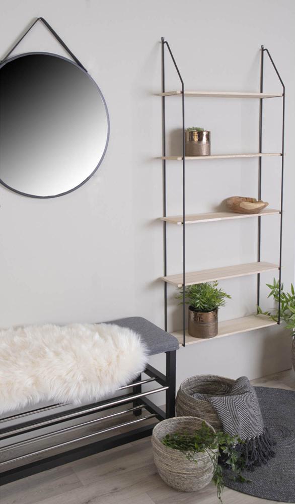 Étagère murale Eindhoven 65x145 cm - Noir/Bois