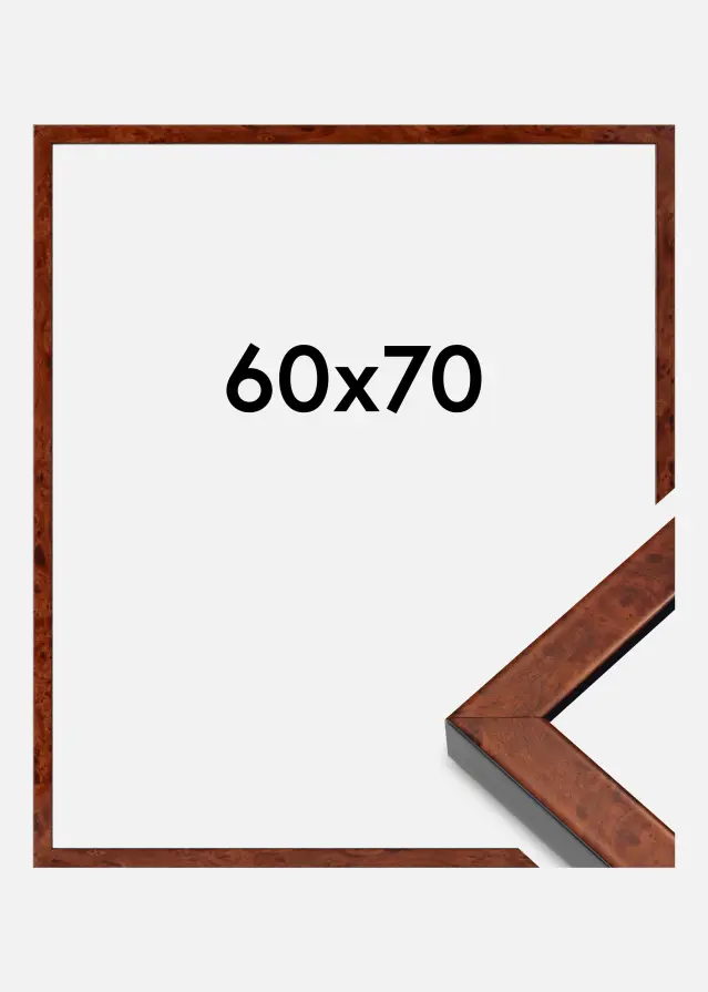Cadre Hermes Verre acrylique Burr Walnut 60x70 cm